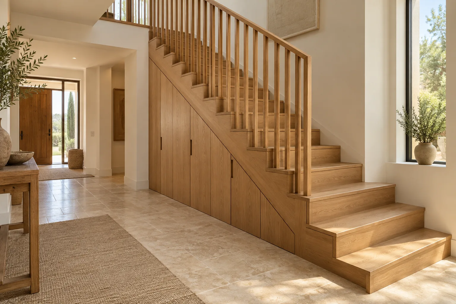 Inspiración: escalera de roble con almacenaje integrado
