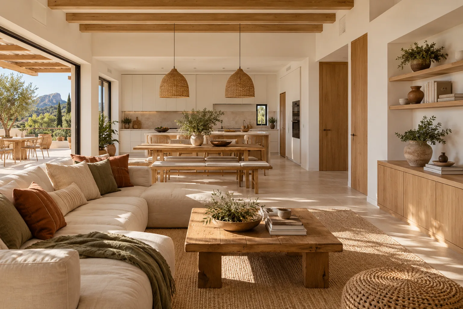 Inspiración: cocina mediterránea en blanco y roble