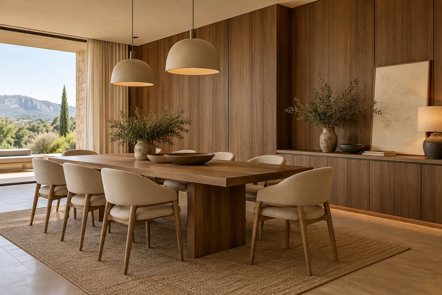 Inspiración: comedor con panelado de roble ahumado