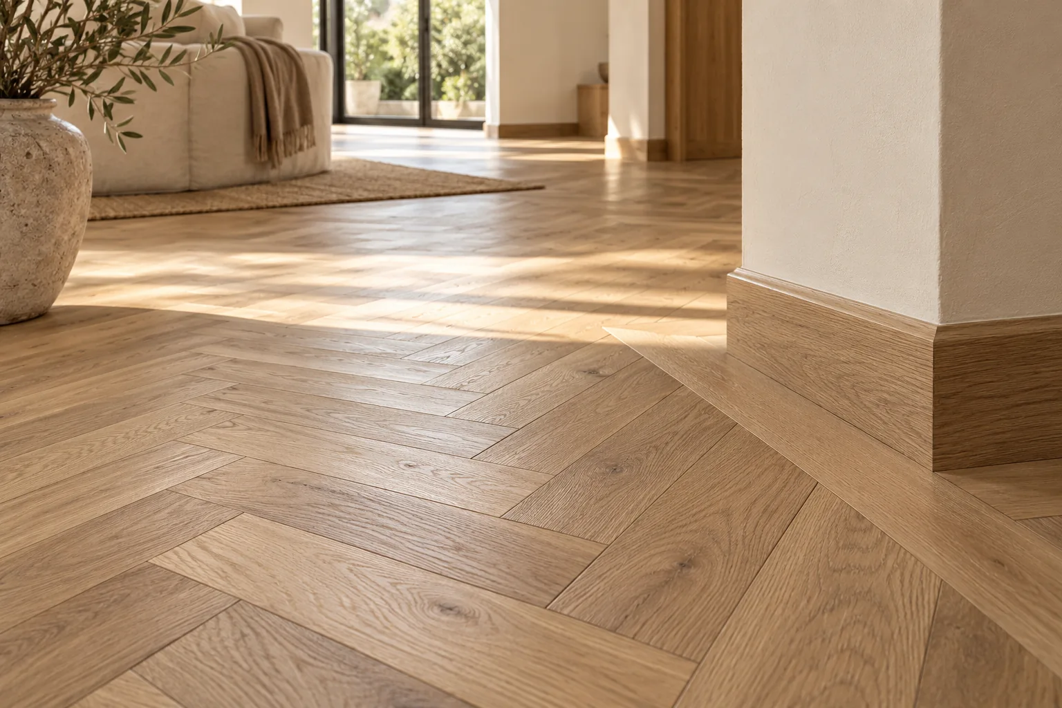 Inspiración: roble en espiga con cenefa perimetral