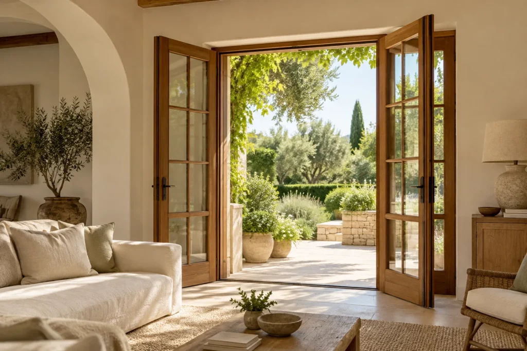 Inspiración: puertas francesas de madera al jardín