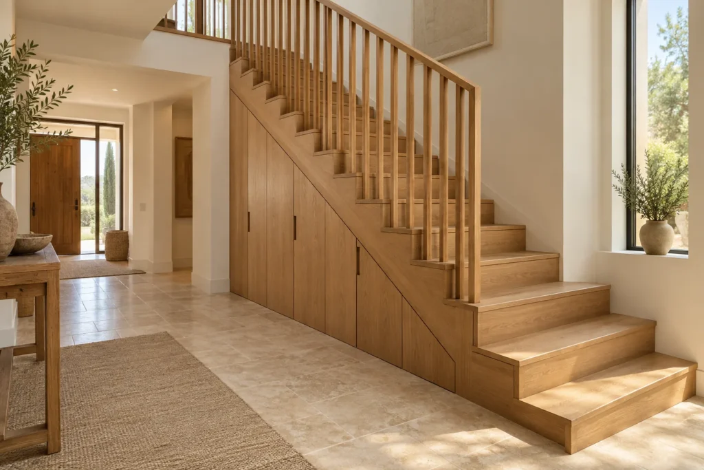 Inspiración: escalera de roble con almacenaje integrado