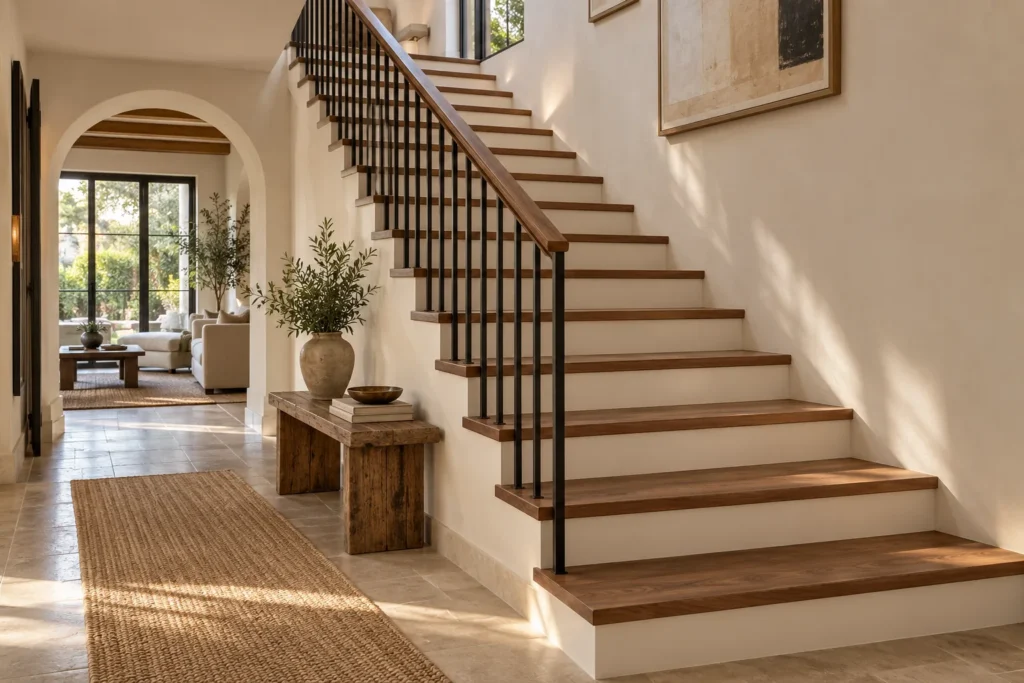 Inspiración: escalera de nogal y acero negro