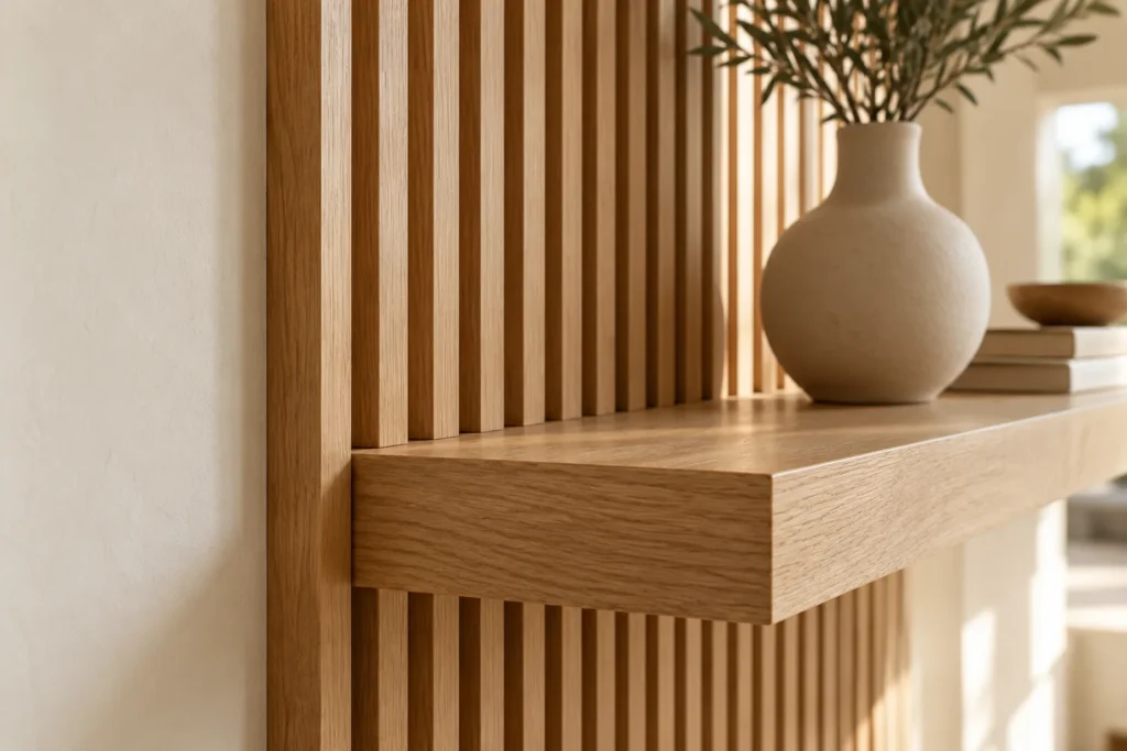 Inspiración: detalle artesanal de listones y estante