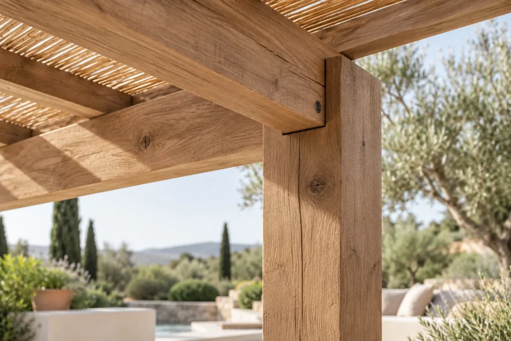 Inspiración: detalle de unión en pérgola de madera